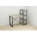 Письмовий стіл Ferrum-decor Конект з етажеркою 75x120x60 см Дуб Сонома + чорний (XK00184)