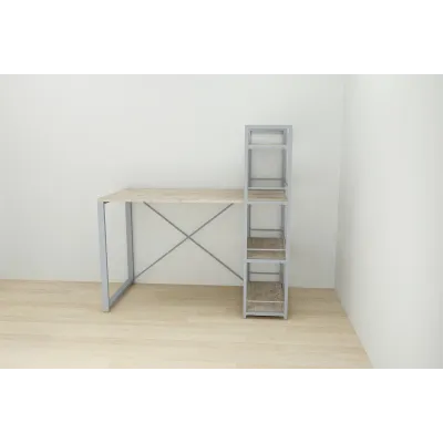 Письмовий стіл Ferrum-decor Конект з етажеркою 75x120x60 см Дуб + сірий (XK00194) Письмовий стіл Ferrum-decor Конект з етажеркою 75x120x60 см Дуб + сірий (XK00194)