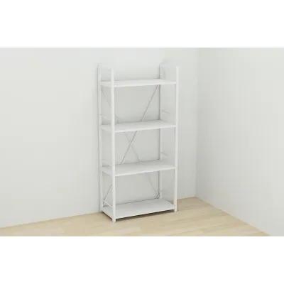 Етажерка 4/60 Ferrum-decor серії Конект 120x60x28 білий ДСП 16 мм Біле Етажерка 4/60 Ferrum-decor серії Конект 120x60x28 білий ДСП 16 мм Біле