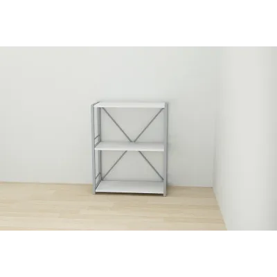 Этажерка Ferrum-decor Конект 73x60x28 см Серый / Белый (XK00229)