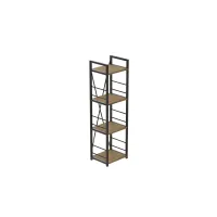 Етажерка 4/34 Ferrum-decor серії Конект 120x34x28 чорний ДСП 16 мм Дуб Артизан