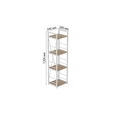 Етажерка Ferrum-decor Конект 120x34x28 см Дуб Сан-Маріно (XK00242)