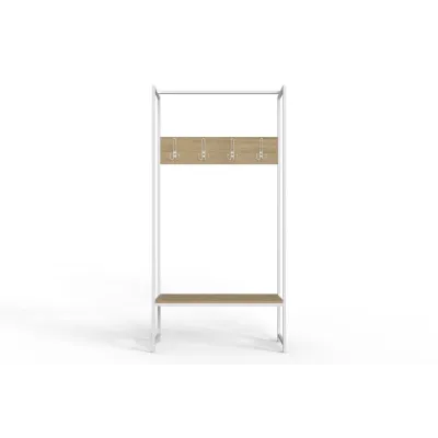 Вешалка напольная Ferrum-decor Трелис 12 180x90x38 см Дуб Сонома / Белый (XK00280)