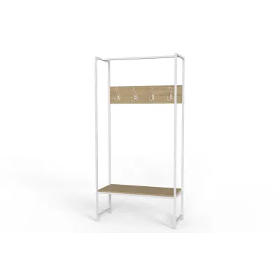 Вешалка напольная Ferrum-decor Трелис 12 180x90x38 см Дуб Сонома / Белый (XK00280) Вешалка напольная Ferrum-decor Трелис 12 180x90x38 см Дуб Сонома / Белый (XK00280)