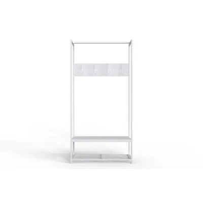 Вешалка напольная Ferrum-decor Трелис 13 180x90x38 см Белый / Белый (XK00295)