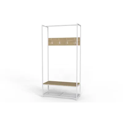 Вешалка напольная Ferrum-decor Трелис 13 180x90x38 см Дуб Сонома / Белый (XK00298) Вешалка напольная Ferrum-decor Трелис 13 180x90x38 см Дуб Сонома / Белый (XK00298)