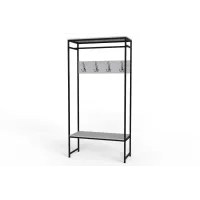 Вешалка напольная Ferrum-decor Трелис 14 180x90x38 см Черный / Белый (XK00307)