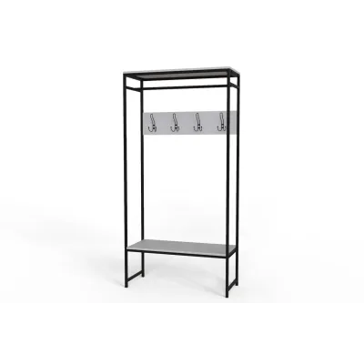 Вешалка напольная Ferrum-decor Трелис 14 180x90x38 см Черный / Белый (XK00307)