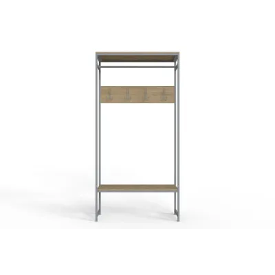 Вешалка напольная Ferrum-decor Трелис 14 180x90x38 см Дуб Сонома / Серый (XK00322)