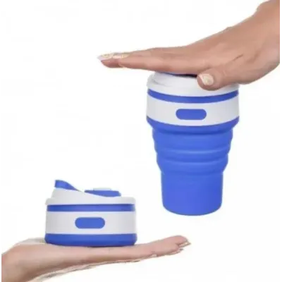 Склянка розкладна силіконова COLLAPSIBLE Coffee Cup 350 ml Синій (101045BL)