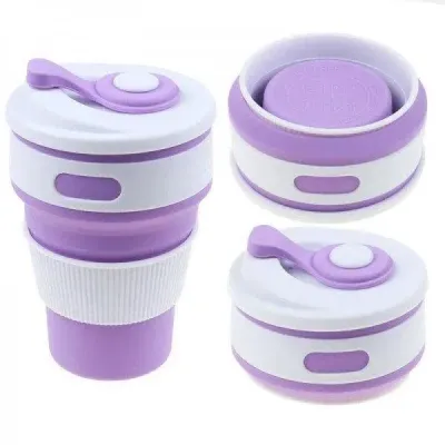 Стакан раскладной силиконовый COLLAPSIBLE Coffee Cup 350 ml Фиолетовый (101045PU)