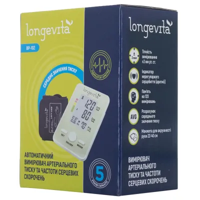Автоматичний вимірювач тиску Longevita BP-102 (5828401) Автоматичний вимірювач тиску Longevita BP-102 (5828401)