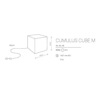 Декоративний вуличний світильник Nowodvorski CUMULUS CUBE M 8966