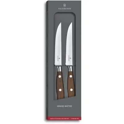 Набір ножів Victorinox Grand Maitre Wood Steak Set 120 мм дерево 2 шт. (7.7240.2W) Набір ножів Victorinox Grand Maitre Wood Steak Set 120 мм дерево 2 шт. (7.7240.2W)