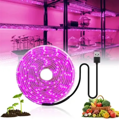 Світлодіодна ФітоЛента GrowLight для кімнатних рослин 5V USB 2835 1 м (L363F) Світлодіодна ФітоЛента GrowLight для кімнатних рослин 5V USB 2835 1 м (L363F)