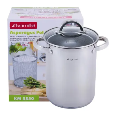 Кастрюля с корзиной-пароваркой Kamille KM 5850 4 л Хром