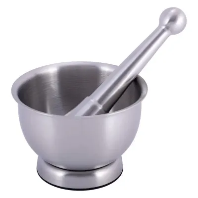 Ступа из нержавеющей стали со стальным пестиком Kamille KM 8840 12,5 х 8,5 х 8 см Хром Ступа из нержавеющей стали со стальным пестиком Kamille KM 8840 12,5 х 8,5 х 8 см Хром