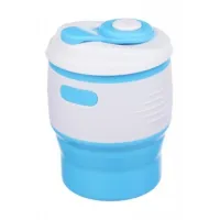 Складана силіконова склянка з кришкою Collapsible 350 мл SKY