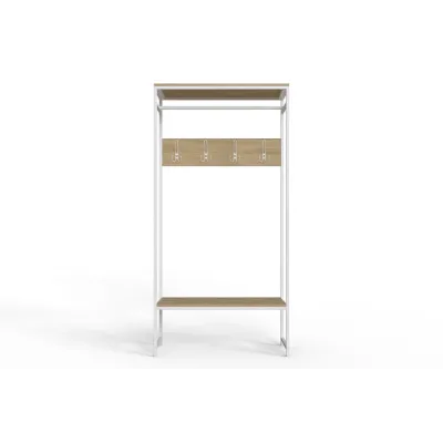 Вешалка напольная модульная Ferrum-decor Трелис 14 180x90x38 белый ДСП Дуб Сонома 16мм Вешалка напольная модульная Ferrum-decor Трелис 14 180x90x38 белый ДСП Дуб Сонома 16мм