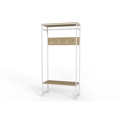 Вешалка напольная модульная Ferrum-decor Трелис 14 180x90x38 белый ДСП Дуб Сонома 16мм Вешалка напольная модульная Ferrum-decor Трелис 14 180x90x38 белый ДСП Дуб Сонома 16мм