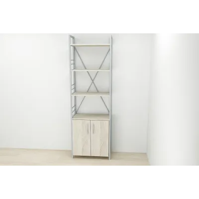 Етажерка 4/60 Ferrum-decor Серії Конект із тумбою 179x60x28 Сірий ДСП Сонома (FD1080)
