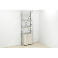 Этажерка 4/60 Ferrum-decor Серии Конект с тумбой  179x60x28 Серый ДСП Сонома (FD1080)