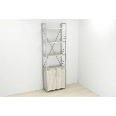 Етажерка 4/60 Ferrum-decor Серії Конект із тумбою 179x60x28 Сірий ДСП Сонома (FD1080) Етажерка 4/60 Ferrum-decor Серії Конект із тумбою 179x60x28 Сірий ДСП Сонома (FD1080)