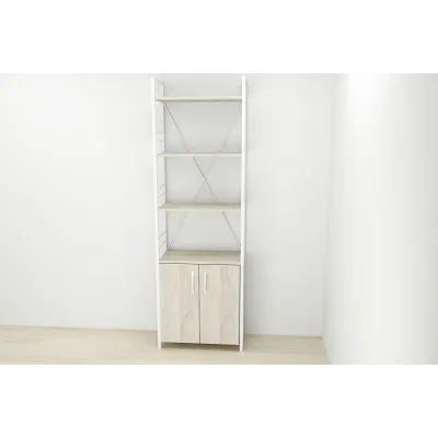 Етажерка 4/60 Ferrum-decor Серії Конект із тумбою 179x60x28 Білий ДСП Сонома (FD1073)