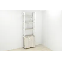 Этажерка 4/60 Ferrum-decor Серии Конект с тумбой  179x60x28 Белый ДСП Сонома (FD1073)
