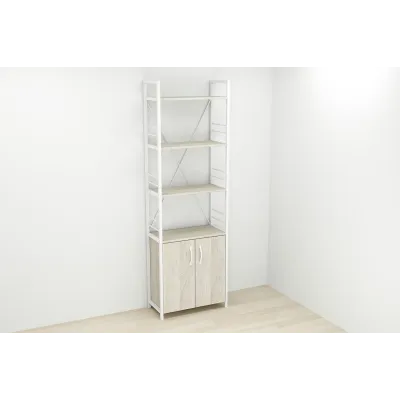 Етажерка 4/60 Ferrum-decor Серії Конект із тумбою 179x60x28 Білий ДСП Сонома (FD1073) Етажерка 4/60 Ferrum-decor Серії Конект із тумбою 179x60x28 Білий ДСП Сонома (FD1073)