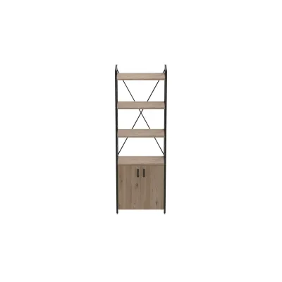 Этажерка 4/60 Ferrum-decor Серии Конект с тумбой 179x60x28 Черный ДСП Дуб Сан-Марино (FD1064)