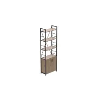 Этажерка 4/60 Ferrum-decor Серии Конект с тумбой 179x60x28 Черный ДСП Дуб Сан-Марино (FD1064)