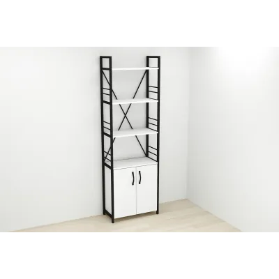Етажерка 4/60 Ferrum-decor Серії Конект із тумбою 179x60x28 Чорний ДСП Біле (FD1063) Етажерка 4/60 Ferrum-decor Серії Конект із тумбою 179x60x28 Чорний ДСП Біле (FD1063)