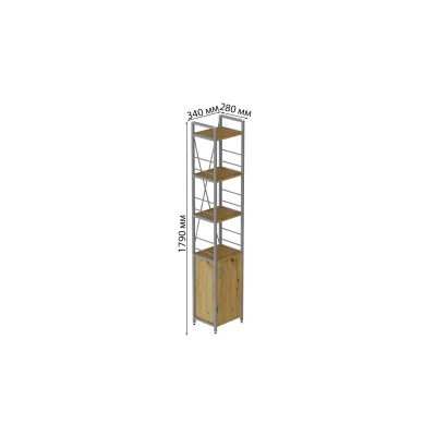 Етажерка 4/34 Ferrum-decor Серії Конект із тумбою 179x34x28 Сірий ДСП Дуб Артізан (FD1061)
