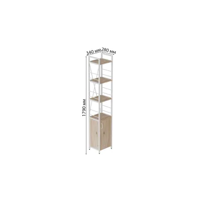 Етажерка 4/34 Ferrum-decor Серії Конект із тумбою 179x34x28 Білий ДСП Дуб Сан-Маріно (FD1050)