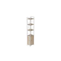 Етажерка 4/34 Ferrum-decor Серії Конект із тумбою 179x34x28 Білий ДСП Дуб Сан-Маріно (FD1050)