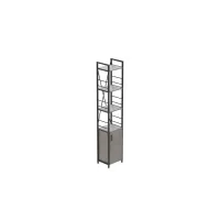 Етажерка 4/34 Ferrum-decor Серії Конект з тумбою 179x34x28 Чорний ДСП Бетон (FD1048)