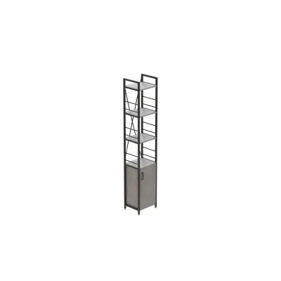 Этажерка 4/34 Ferrum-decor Серии Конект с тумбой 179x34x28 Черный ДСП Бетон (FD1048) Этажерка 4/34 Ferrum-decor Серии Конект с тумбой 179x34x28 Черный ДСП Бетон (FD1048)