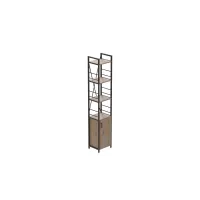 Етажерка 4/34 Ferrum-decor Серії Конект з тумбою 179x34x28 Чорний ДСП Дуб Сан-Марино (FD1043)