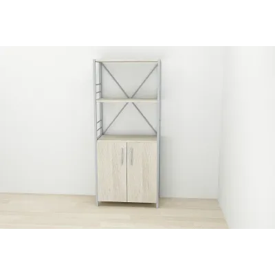 Етажерка 3/60 Ferrum-decor Серії Конект із тумбою 144x60x28 Сірий ДСП Сонома (FD1038)