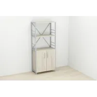 Етажерка 3/60 Ferrum-decor Серії Конект із тумбою 144x60x28 Сірий ДСП Сонома (FD1038)