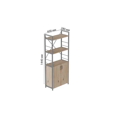 Етажерка 3/60 Ferrum-decor Серії Конект із тумбою 144x60x28 Сірий ДСП Дуб Сан-Маріно (FD1036)