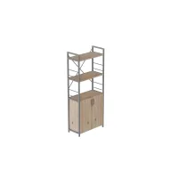 Етажерка 3/60 Ferrum-decor Серії Конект із тумбою 144x60x28 Сірий ДСП Дуб Сан-Маріно (FD1036)