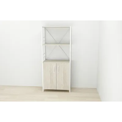 Етажерка 3/60 Ferrum-decor Серії Конект із тумбою 144x60x28 Білий ДСП Сонома (FD1031)