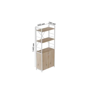 Етажерка 3/60 Ferrum-decor Серії Конект із тумбою 144x60x28 Білий ДСП Дуб Сан-Маріно (FD1029)