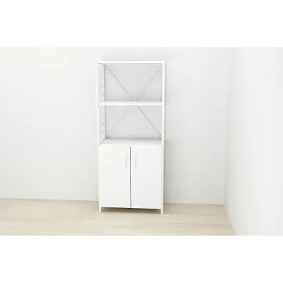 Етажерка 3/60 Ferrum-decor Серії Конект з тумбою 144x60x28 Білий ДСП (FD1028)