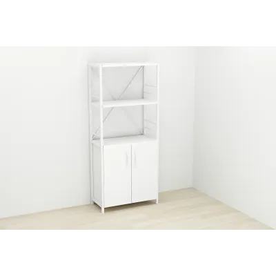 Этажерка 3/60 Ferrum-decor Серии Конект с тумбой 144x60x28 Белый ДСП Белое (FD1028) Этажерка 3/60 Ferrum-decor Серии Конект с тумбой 144x60x28 Белый ДСП Белое (FD1028)