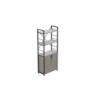 Етажерка 3/60 Ferrum-decor Серії Конект з тумбою 144x60x28 Чорний ДСП Бетон (FD1027)