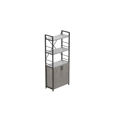 Этажерка 3/60 Ferrum-decor Серии Конект с тумбой 144x60x28 Черный ДСП Бетон (FD1027) Этажерка 3/60 Ferrum-decor Серии Конект с тумбой 144x60x28 Черный ДСП Бетон (FD1027)