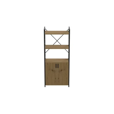 Етажерка 3/60 Ferrum-decor Серії Конект з тумбою 144x60x28 Чорний ДСП Дуб Артізан (FD1026)